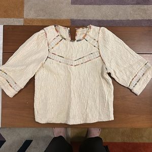 Sezane cream detail blouse